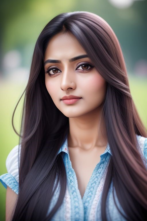 ai portrait of a young indian woman with bindi.