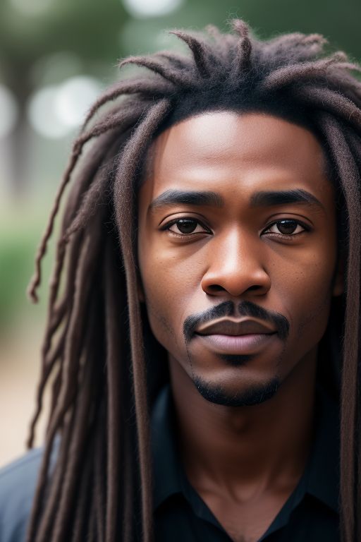 ai portrait of a black man with long dreads.