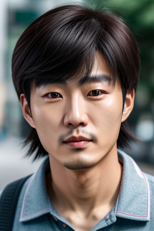 ai portrait of a korean man with an undercut.
